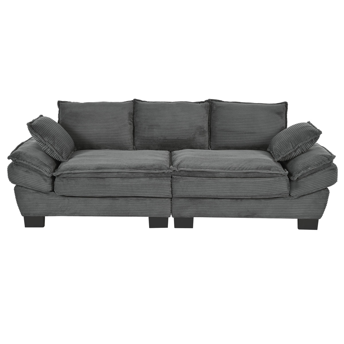 U-Style 85.4" Modern Curved Sofa