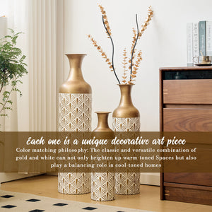 Decorative Metal Vases, Set of 3