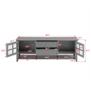 TV Stand With Dual Drawers and Hidden Storage