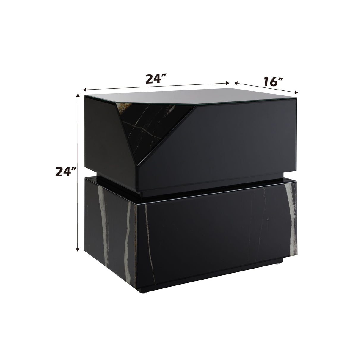 Drisana - Mirrored End Table - Black - Best Buy Furniture