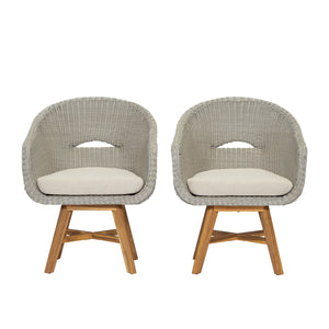 Outdoor Dining Arm Chair with Cushion, Set of 2