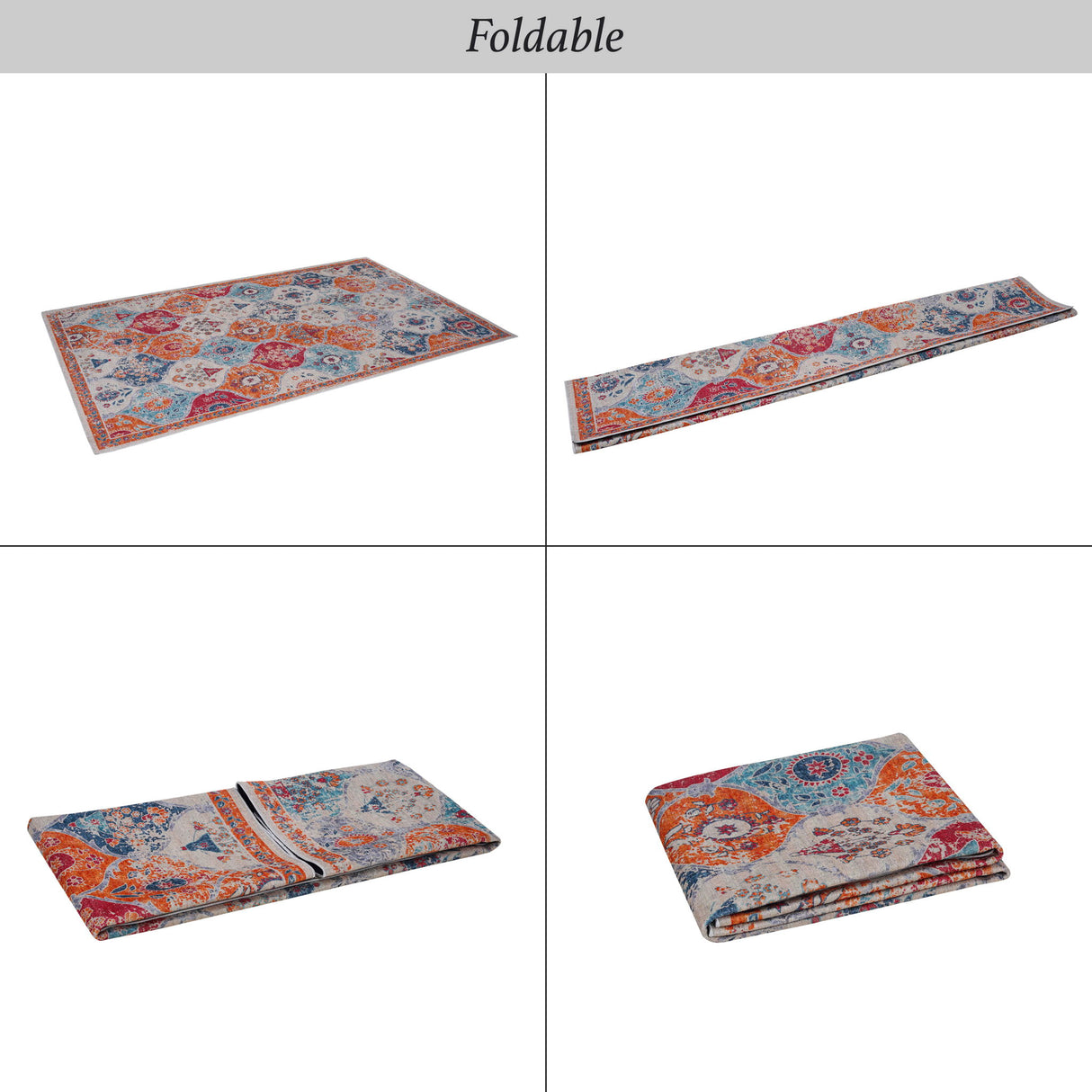Maval - 6' X 9' Washable Area Rug - Cream
