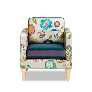 Mamba 28-Inch Patchwork Accent Chair, Purple Velvet