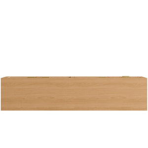 TV Stand, Media Console, 2 Drawers & Cable Management - Natural Wood