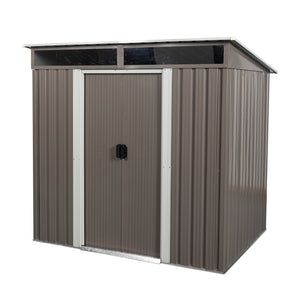 6ft x 5ft Sloped Roof Metal Shed with Transparent Top Panels