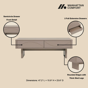 Ella - Coffee Table With 2 Full Extension Drawers