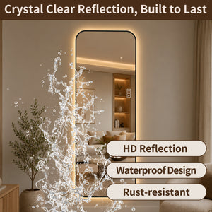 65" x 24" Oversized Backlit Rectangular LED Full Length Mirror