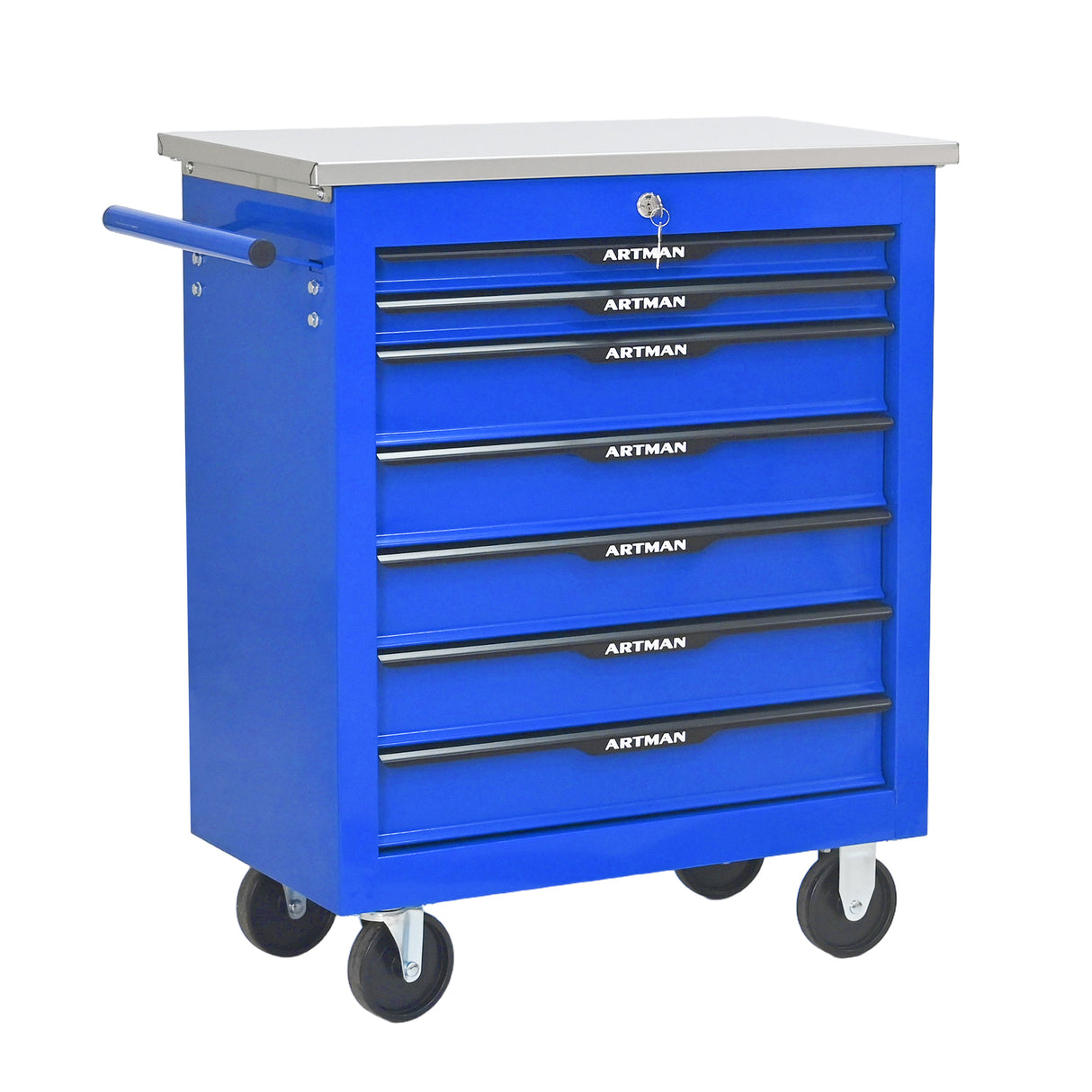 7 Drawers Multifunctional Tool Cart with Wheels - Blue & Black