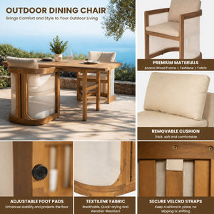 Set of 2 Outdoor Patio Dining Armchairs