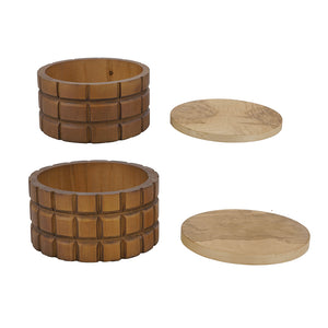 Set of 2 Textured Wood Box