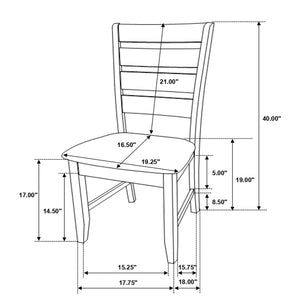 Padded Seat Side Chairs With Tapered Slats (Set of 2)
