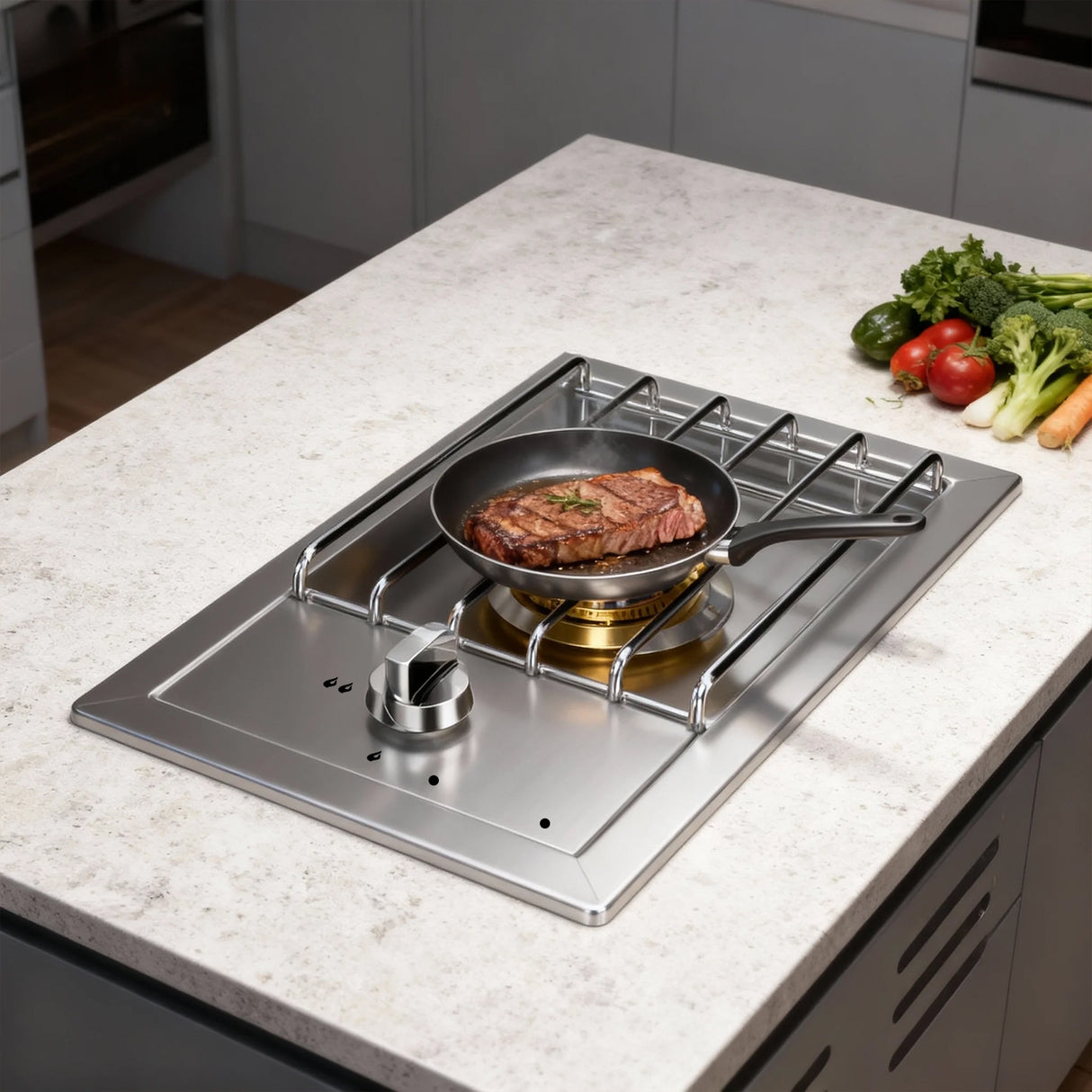 Single Grilling Side Burner, 15,000BTU Liquid Propane