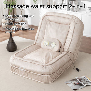 Upholstered Human Dog Bed And Pets, Bean Bag Floor Sofa With Massage Pillow, 5 Adjustable Positions & 2 Soft Pillows