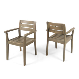 7 Pieces Acacia Wood Outdoor Dining Set