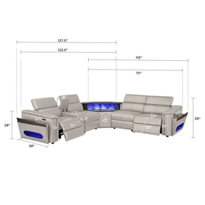 Nova - Sectional With Bluetooth Speaker, LED And Lifting Wine Cabinet