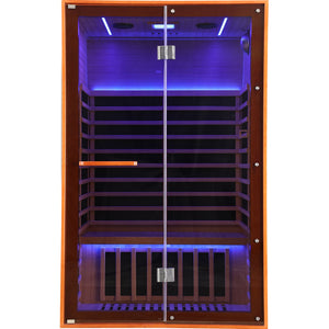 Double Sauna Room With Carbon Heating Plates - American White Oak