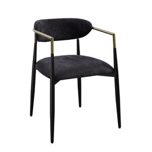 Jaramillo - Chenille Side Chair (Set of 2) - Black - Best Buy Furniture