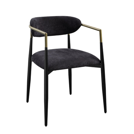 Jaramillo - Chenille Side Chair (Set of 2) - Black - Best Buy Furniture