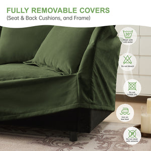 L-Shaped Slipcovered Sectional Sofa
