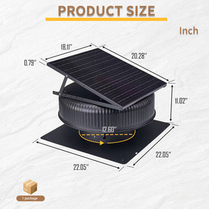 12" Adjustable Solar Roof Vent Fan with Remote Control