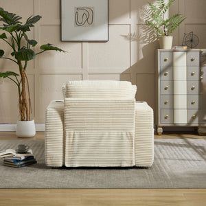 Corduroy Upholstered Chaise Lounge Sofa