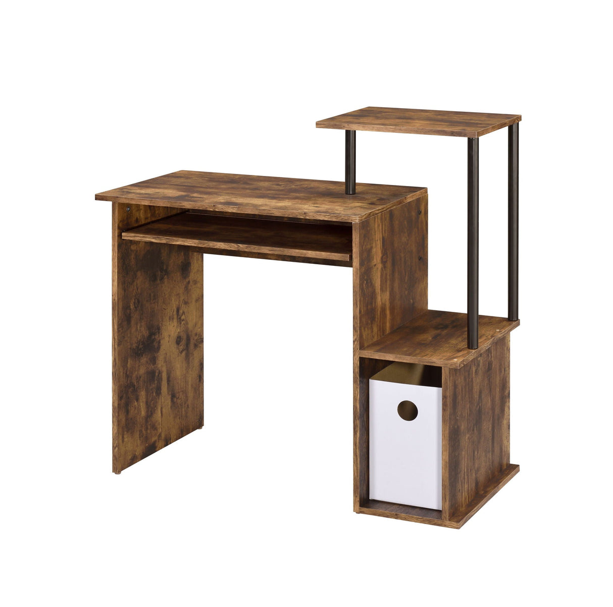 Lyphre - Computer Desk - Weathered Oak / Black - Best Buy Furniture