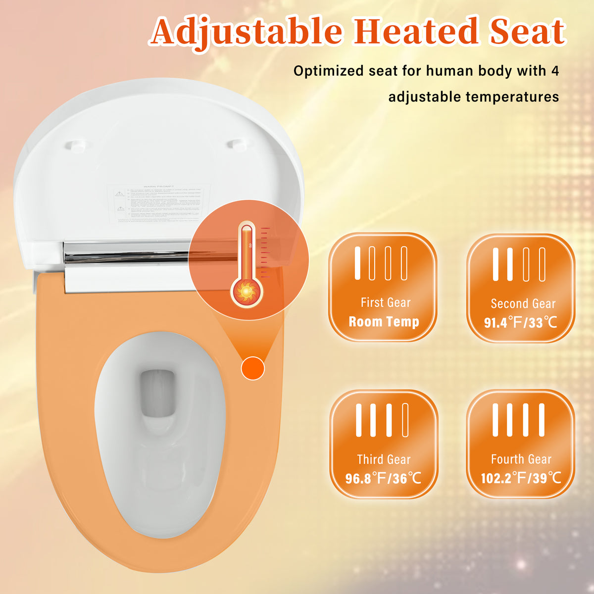 Smart Toilet with Built-in Heated Seat