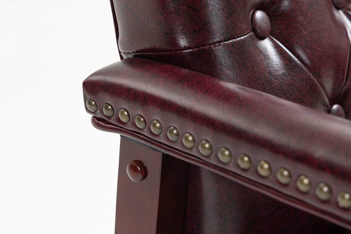 Burgundy Leather Reception Guest Chairs