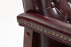 Burgundy Leather Reception Guest Chairs