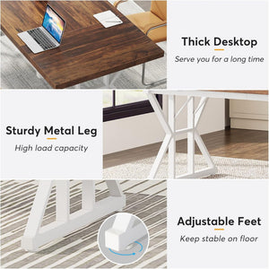 Rectangular Dining Table With X Trestle Metal Legs