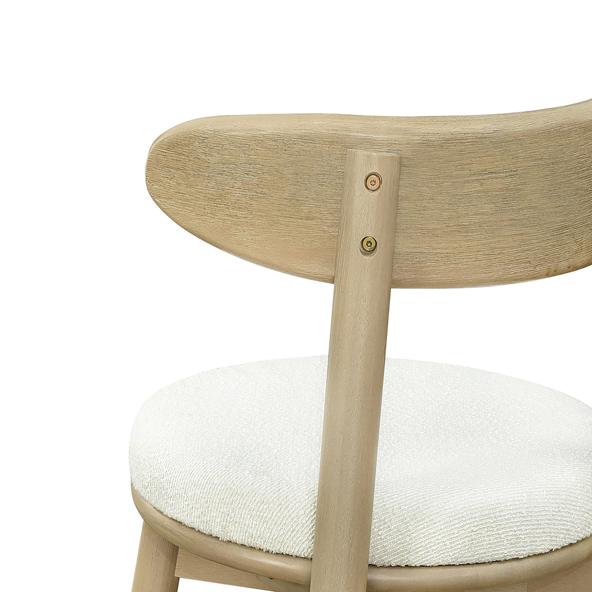 Round Cushion Bar Stools (Natural Ash + Beige)