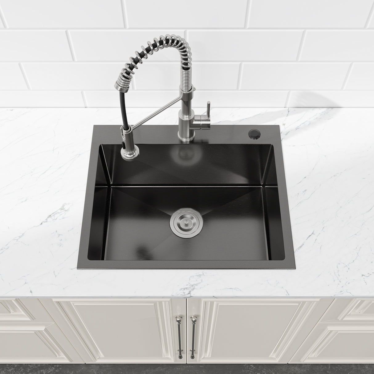 Stainless Steel Kitchen Sink, 23"x19" Single Bowl, Undermount Handmade Sink