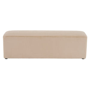 Long Plush Ottoman, Simple Footstool And Seat For Home Use - Almond