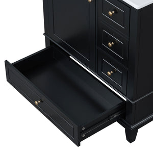 Freestanding Bathroom Vanity With Sink, Soft Close Door, 3 Drawers