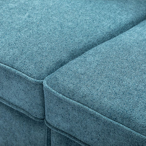 Modern Fabric Sofa With Cushions, Sleek Arm Design