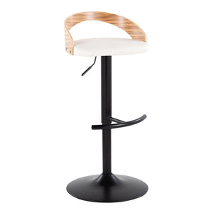 Grotto - Contemporary Adjustable Barstool With Swivel With Rounded T Footrest Elegant Design (Set of 2)