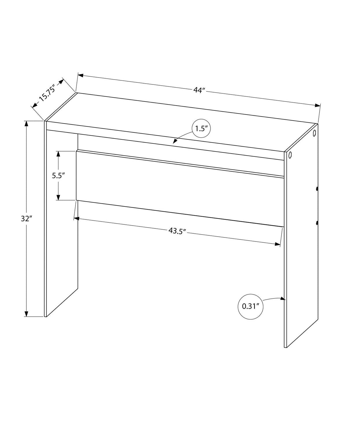 Accent Console Table For Entryway, Glossy Spacious Surface - Best Buy Furniture