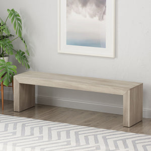 Acacia Wood Dining Bench, Farmhouse Style - Best Buy Furniture