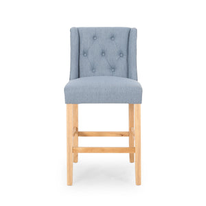 Vienna - Contemporary Fabric Tufted & Wingback Counter Stools (Set of 2)