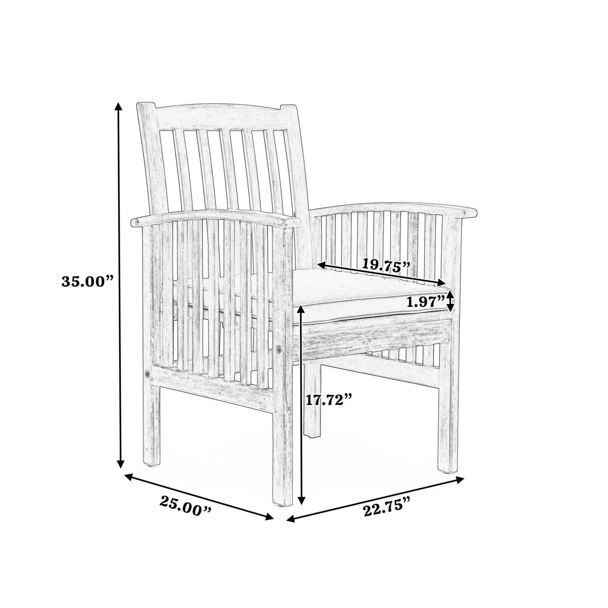 Casa - Acacia Dining Chair Set With Cushions, - Best Buy Furniture