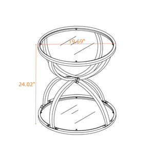 19.69'' Modern Glass Side Table
