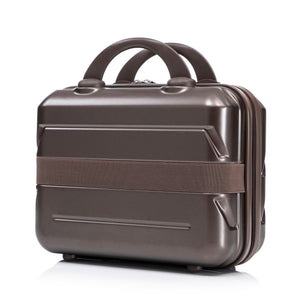 14"/20" 2-Piece ABS Spinner Wheel Luggage Set with Combination Lock and Cosmetic Case (Brown)