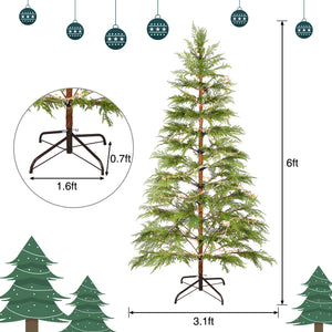6 Feet Artificial Full Christmas Tree with LED Lights