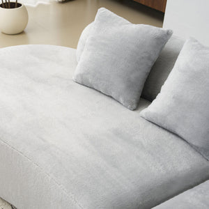 Modern Curved Sofa With Pillows