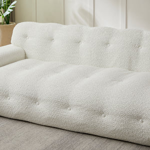 87.4-Inch Cloud Series Minimalist Button-Tufted Square Arm Three-Seater Sofa