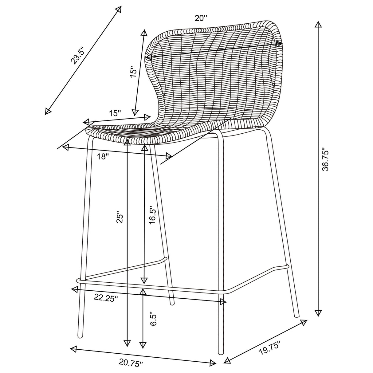 Mckinley - Counter Chair (Set of 2) Seat - Brown