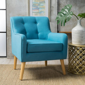 Modern Arm Chair With Tufted Back And Wooden Legs - Best Buy Furniture