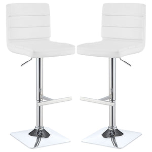 Fresco - Upholstered Adjustable Bar Stool (Set of 2) - White