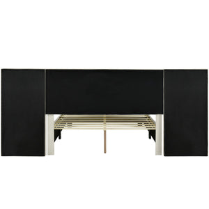 Upholstered Platform Bed With Big Headboard