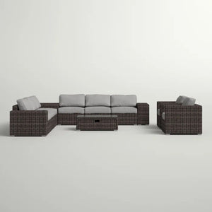 Stylish Rattan Wicker Person Seating Group With Premium Sunbrella Cushions Perfect For Outdoor Entertaining